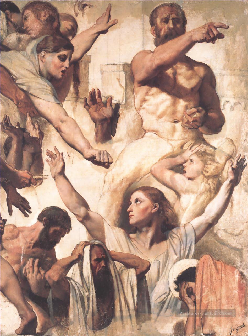 Étude pour le martyre de saint Symphorien2 néoclassique Jean Auguste Dominique Ingres Peintures à l'huile